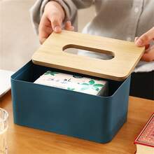 1 Pieza Caja De Pañuelos De Escritorio, Soporte De Pañuelos De Papel Creativo Y Multifuncional Para Sala De Estar, Cocina, Comedor - Blanco - Ver 4
