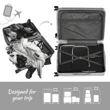 Compression Packing Cubes For Suitcases Travel Essentials 4 Set Expandable Travel Bags Organizer For Luggage Travel Essentials For Travel Backpack Travel Bag Luggage Suitcase Travel Gear Back To School Moving Bags Organizer - Black - View 5