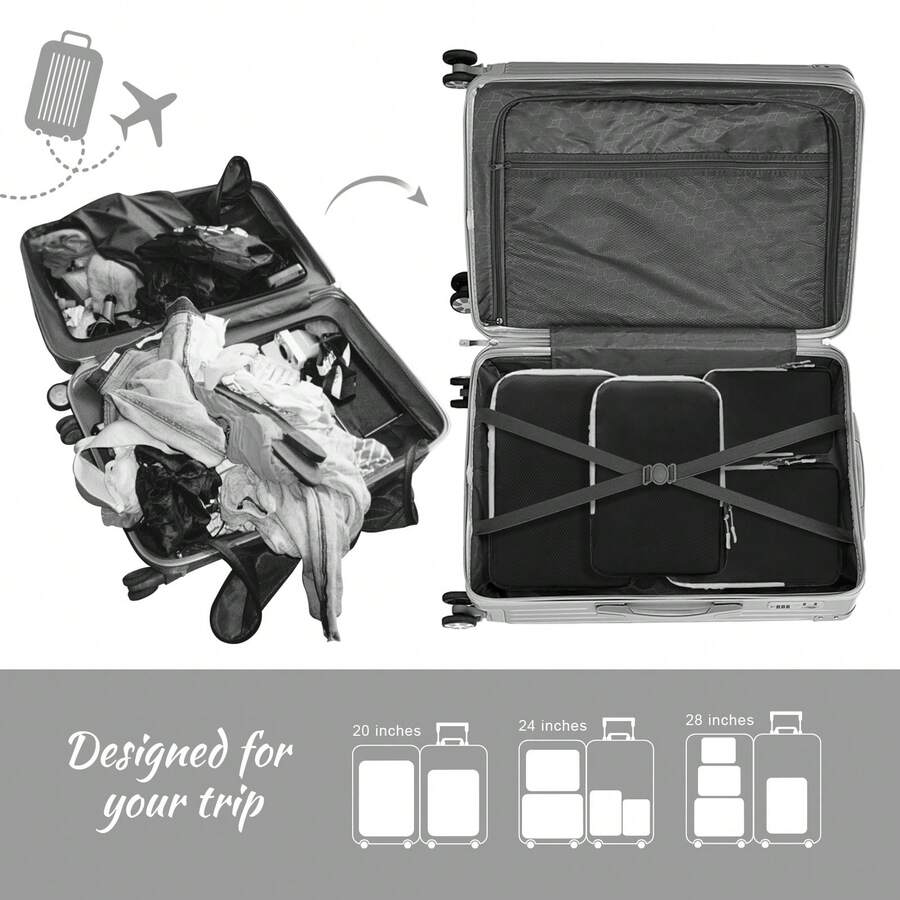 Compression Packing Cubes For Suitcases Travel Essentials 4 Set Expandable Travel Bags Organizer