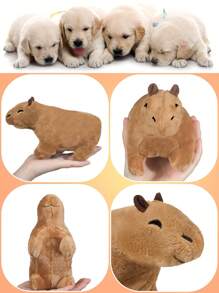 1pc Random Color Large Plush Capybara Pet Toy For Cat - Multicolor - View 5
