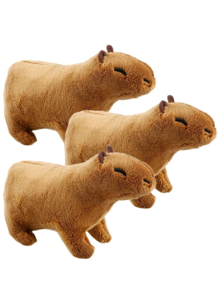 1pc Random Color Large Plush Capybara Pet Toy For Cat - Multicolor - View 1