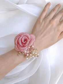 Red Wrist Corsage - Red - View 2