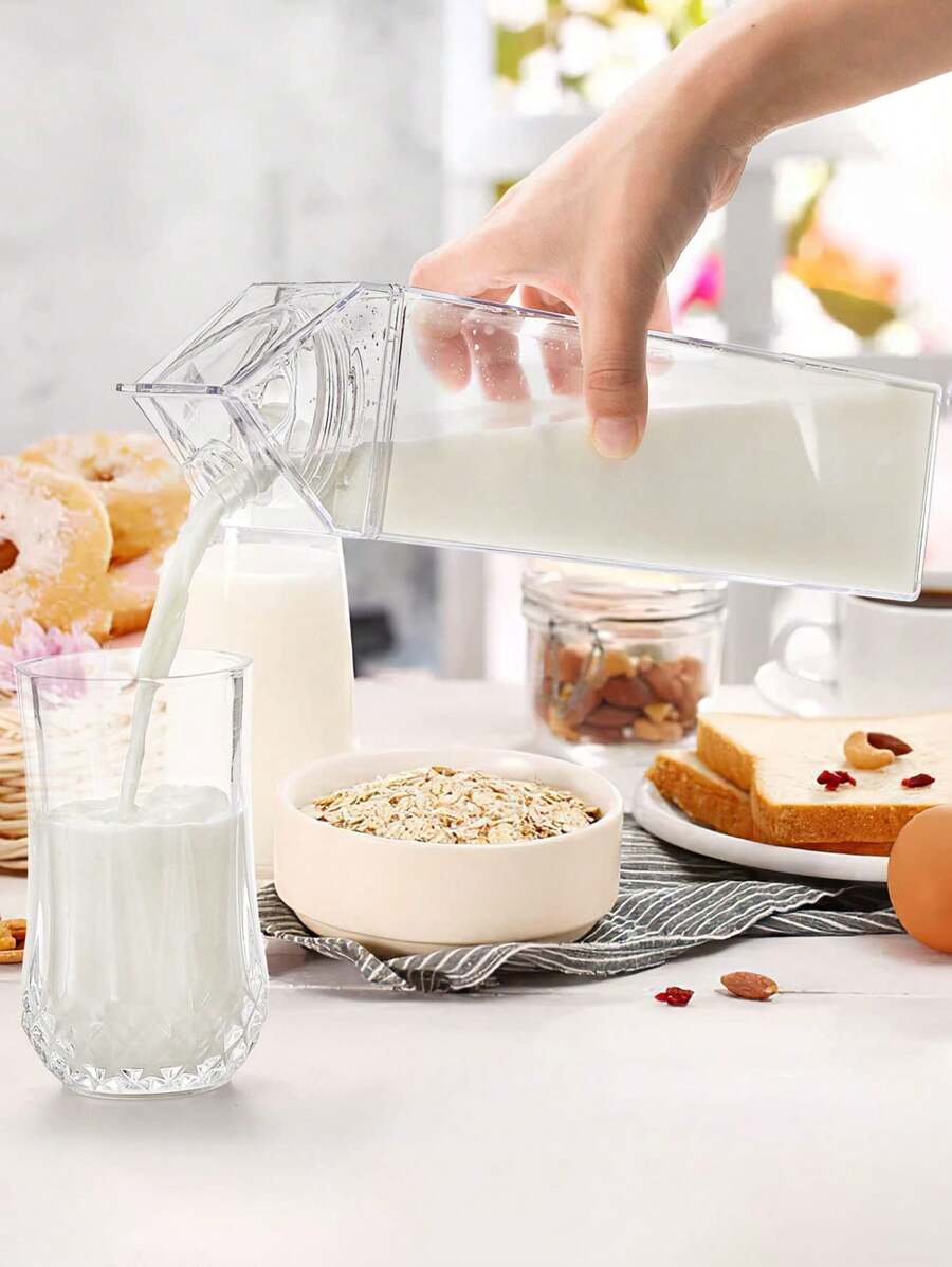 1 件 17 盎司(500 毫升)方形牛奶紙盒形狀水瓶,由不含 Bpa 的塑膠製成,透明防漏,可重複使用,非常適合健身房、露營和運動