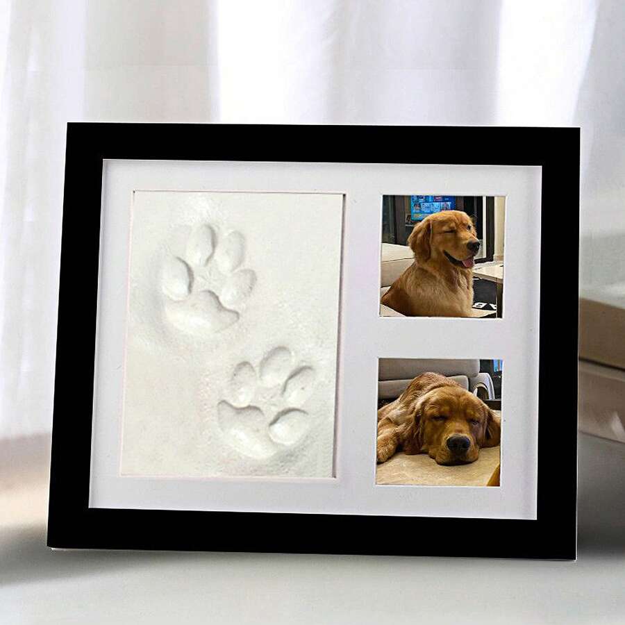 1 件寵物爪印框架和黏土套裝,為貓狗製作自己的紀念紀念品