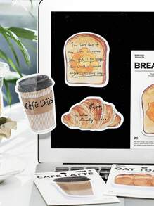 30 Sheets Bread & Coffee Themed Creative Ins Memo Pad, Students Can Use As Message Sticky Note Paper. Perfect As Student Rewards