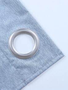 1 Pieza Cortina De Ventana Con Ojales Opaca En Color Azul Claro - Celeste - Ver 4