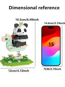 Self-assembling Panda Rocking Horse Building Block Toy Set Diy Puzzle Intellectual Small Particle Gift For Adults, Men And Women - Black and White - View 3