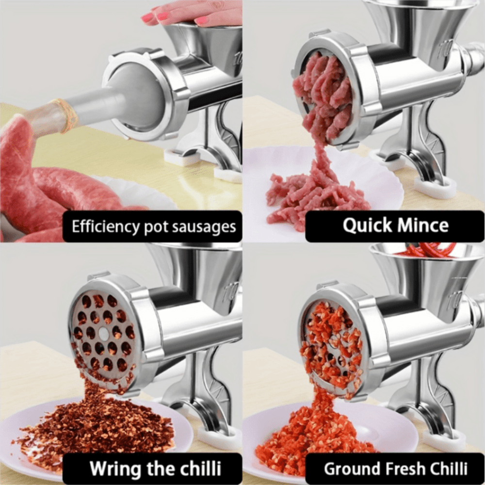 1pc Manual Aluminum Meat Grinder, Multipurpose Sausage Cutter, Mincer