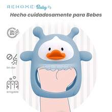 Mordedera para bebe, Mordedera libre de BPA, mordedera de silicona para niños de Pato juguete de estimulación temprana para bebés. Herramienta para masticación y la denticion . Juguete sensorial para boca, sustituto de chupón - Azul - Ver 3