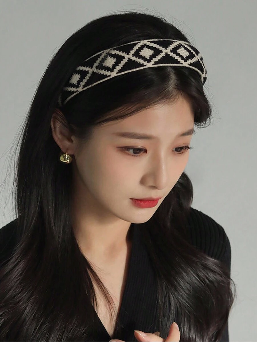 1 件復古針織女髮帶,百搭髮飾,精緻感,適合戶外使用