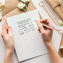8入組玫瑰金筆,水晶心形鑽石球筆,可用於寫日記筆,送禮婚禮辦公室家居用品,作為聖誕禮物、新年禮物、感恩節禮物的筆套裝 - 玫瑰金 - 查看 8