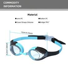 JoyMaySun 1入青少年專用防霧、防紫外線、防漏泳鏡,可更換鼻橋和耳塞,小尺寸 - 寶藍色 - 查看 5