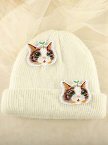 1set/2pcs Iron-on Embroidered Badge Clothing & Hat Accessory Diy Cat Pattern Applique - Multicolor - View 4