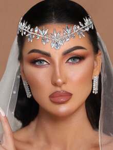 1pc Silver Rhinestone Bridal Headpiece For Women, Perfect For Wedding, Party, Banquet - Silver - View 2