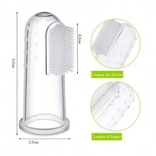 Cepillo Dental Para Bebé Dedal Silicón + Chupón Frutas Bebé - Rosa - Ver 9