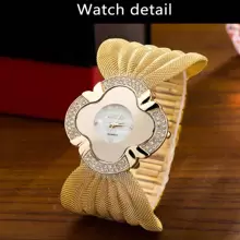 BAOHE 1pc Ladies' Gold Butterfly Strap Inlaid With Diamonds Quartz Wristwatch, Valentine's Day Gift