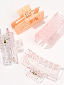 1pc/4pcs Set Orange Matte Jelly Transparent Fruit Orange Printed Square Hair Clip Cute Fresh Sweet Girl Hairpiece,Hair Accessories,Hair Claw,Claw Clips,Hair Clutch,Hair Jaw Clip, Casual Fall Winter For Vacation Outfits Woman