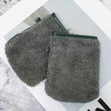 4 Guantes desmaquillantes de microfibra Toallas faciales de microfibra de Guantes de limpieza facial reutilizables de tela desmaquillante de microfibra para la cara Superfibra suave gris