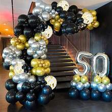 110 个彩色乳胶气球花环套件，110 个白色、红色、黑色、紫色、蓝色、绿色气球花环，各种尺寸 5 英寸、10 英寸、12 英寸、18 英寸，适用于婚礼、周年纪念、毕业派对装饰