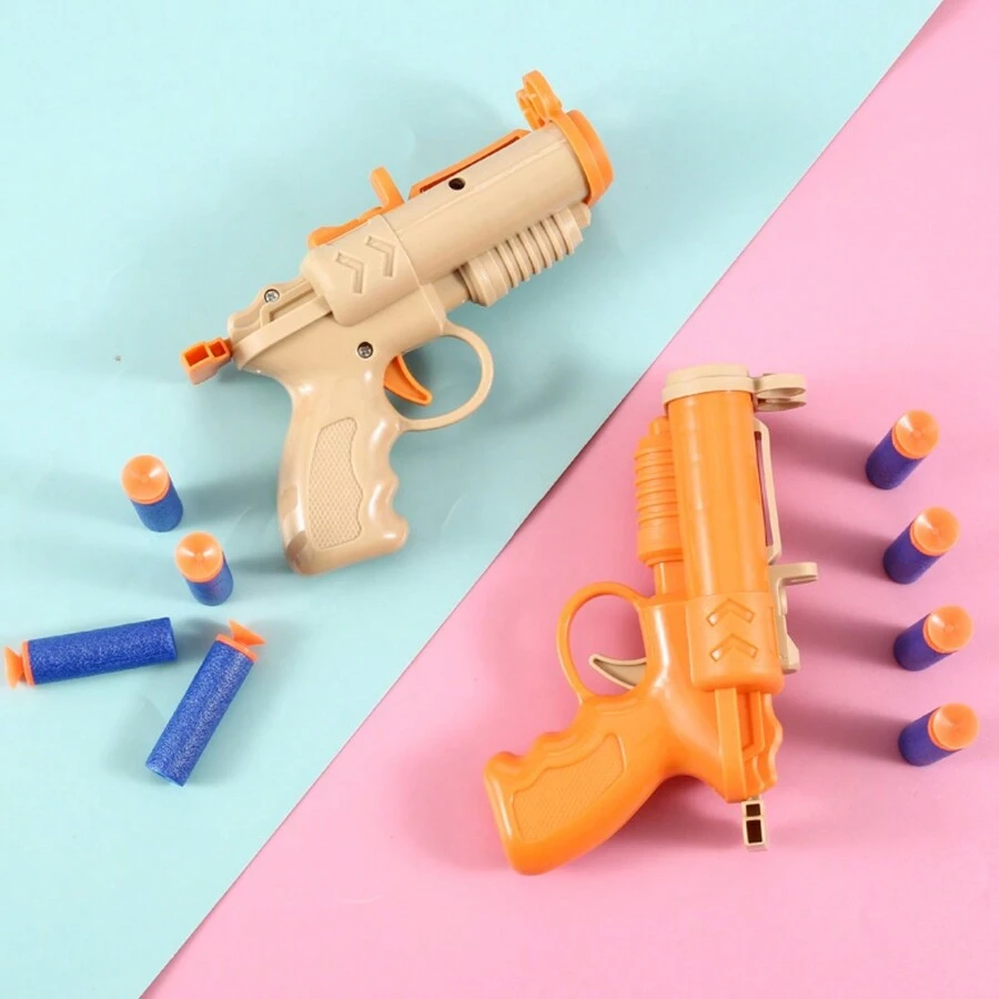 1 Pieza Pistola De Juguete Para Niños, Rifle Francotirador De Dos Cañones Con Carga Realista Y Balas Suaves Para Simulación De Batalla - Albaricoque - Ver 1