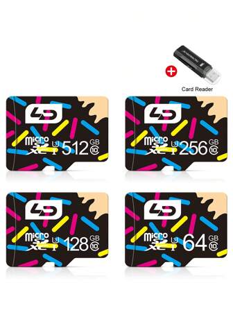  Tarjeta De Memoria Ld Marca Micro Sd 4gb 8gb 16gb 32gb 64gb 128gb 256gb 512gb De Clase 10 Y U3 Microsd + Lector De Tarjetas Usb2.0