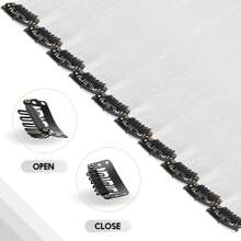 10 lọn tóc nối kẹp nhiều màu sắc, tóc thẳng tổng hợp dài 20 inch, tóc nối kẹp dùng cho trang phục Halloween, Giáng sinh, tiệc tùng, lễ hội âm nhạc, quà tặng năm mới, dành cho nữ (Màu đỏ) - trắng - Xem 5
