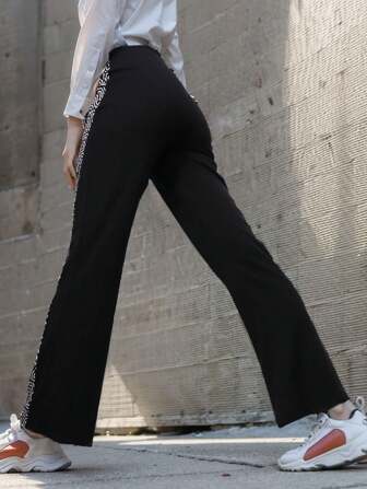 1pc Comfortable Women's Black Flared Yoga Pants