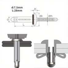 10 piezas Remaches ciegos de linterna a prueba de agua, remaches de tracción de núcleo de aluminio de alta resistencia, sujetadores para instalación de Hvac automotriz Industrial