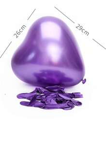 100入組/袋10英寸乳膠馬卡龍紅色心形氣球,情人節背景裝飾 - 紅色 - 查看 2