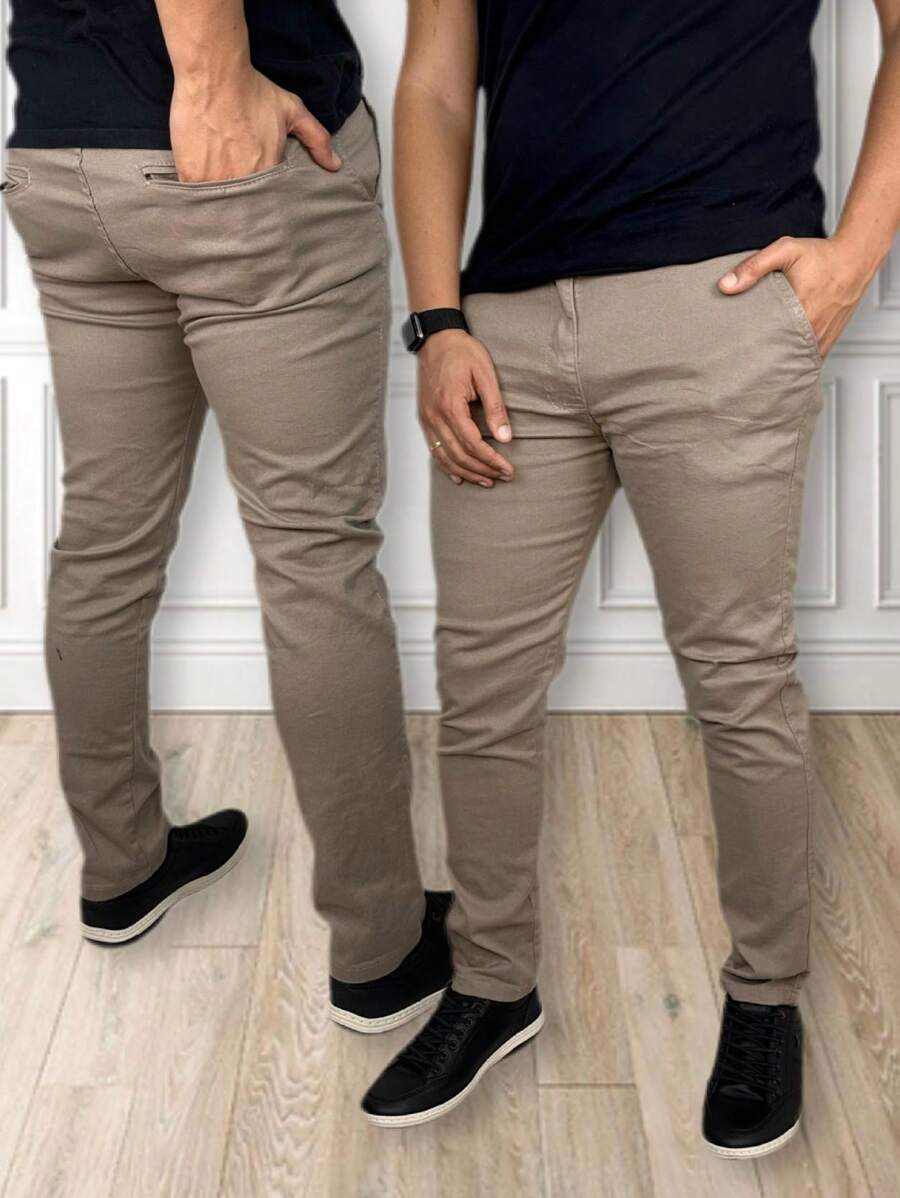 Men Pants - Khaki - View 1