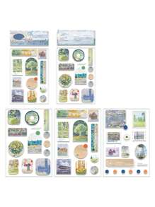 3pcs/pack Retro & Fresh & Lovely Series Ins Style Stickers For Journaling Decoration - Blue - View 1