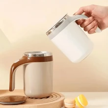 Automatic Mixer Cup Multi-Functional Electric Coffee Cup Slouchy Man Rotating Magnetic Stainless Steel Cup Of Milk Cup Mug Cup - White - View 3