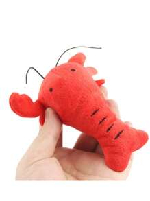 LAGOSTA DE PELÚCIA Brinquedo Pet Mordedor de Cachorro Gato com Apito Som - Laranja - View 4