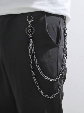 1pc Fashionable Men's Jeans Chain, Hip Hop Punk Style Trousers Waist Chain Summer, School Autumn-Winter Accessories Halloween Costume,Suitable For Teens, Youth,Men,Casual, Outdoor, Athletic, Vacation, Graduation Gifts, Birthday, Daily Wear