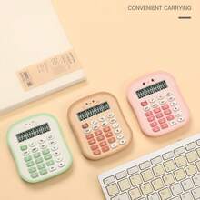 1pc Cute Cartoon Green Mini Calculator - Green - View 4