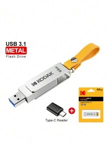 Kodak K133 Usb3.1隨身碟,64gb 128gb 256gb + Type-c轉接頭 - 銀色 - 查看 8