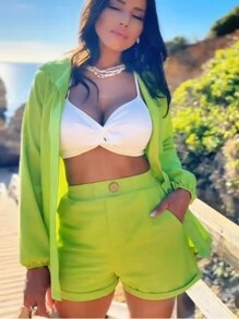 Women Two-piece Outfits - Mint Green - View 2