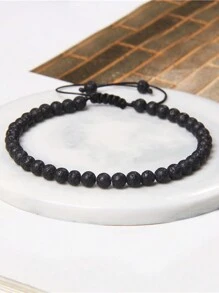 1 pulsera trenzada a mano estilo bohemio con piedra natural de 4mm y cuentas de cristal con energía curativa, joyería ajustable