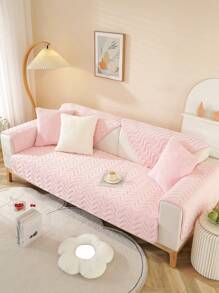 housse de coussin de canapé en poils de lapin épais et chauds d'hiver avec artisanat matelassé, housse de canapé anti-saleté et antidérapante de style moderne pour animal de compagnie, disponible pour canapé en forme de L et canapé 1/2/3/4 places dans le salon (vendu par Morceau )