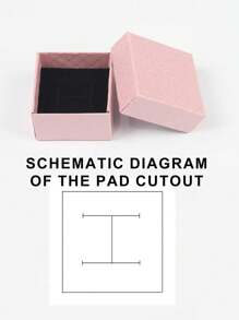 1pc Jewelry Packaging Box Gift Box Display For Ring Necklace Bracelet Storage, Black - Pink - View 2