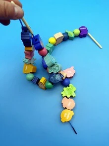 教育類編織木質動物珠子玩具,兒童啟蒙認知教具,聖誕節禮物,生日禮物