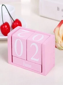 1pc New 2024 Design Simple Creative Wooden Long Calendar Ornament For Living Room, Desk, Study, Store Countertop Decoration - Multicolor - View 2