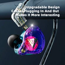 QKZ AK6 Pro 有线耳机 3.5MM AUX 带麦克风 Hifi 重低音耳机防噪音音乐运动游戏入耳式耳塞 - 黑色 - 查看 8