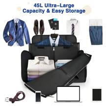 1 Stück 45L faltbare einfarbige Polyestergewebe Nylon Reisetasche, Wandelbare Kleidertasche, Umwandelbarer Gepäckträger, Schultertasche, geeignet für Geschäftsreisen, Reisen, Urlaub, Ausgehen, Fitness, Krankenhausaufenthalt, Tasche für Schulanfang, Übernachtungstasche, Sporttasche, Wochenendtasche, Gepäck, Handgepäck, College-Tasche, Koffertasche, Urlaubstasche, Winterreise