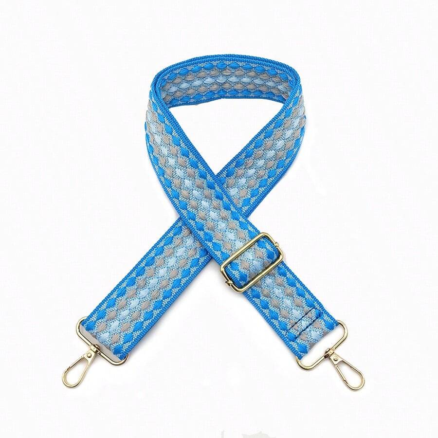 Hành lý Dây đeo phụ kiện Túi xách Dây đeo vai Túi đeo chéo Dây đeo vai có hoa văn hình học - Màu xanh lam - Xem 1