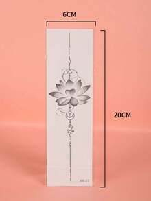 1pc Waterproof Non-reflective Lotus Temporary Tattoo Sticker For Women's Arm And Thigh - Black - View 3