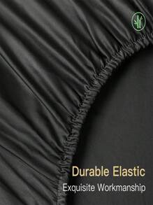 Bamboo Bed Sheets Set 4 Piece, 1800 Thread Count Super Silky Soft Sheet, 16 Inch Deep Pocket Breathable Sheet Set, Machine Washable- King/Queen - Black - View 4