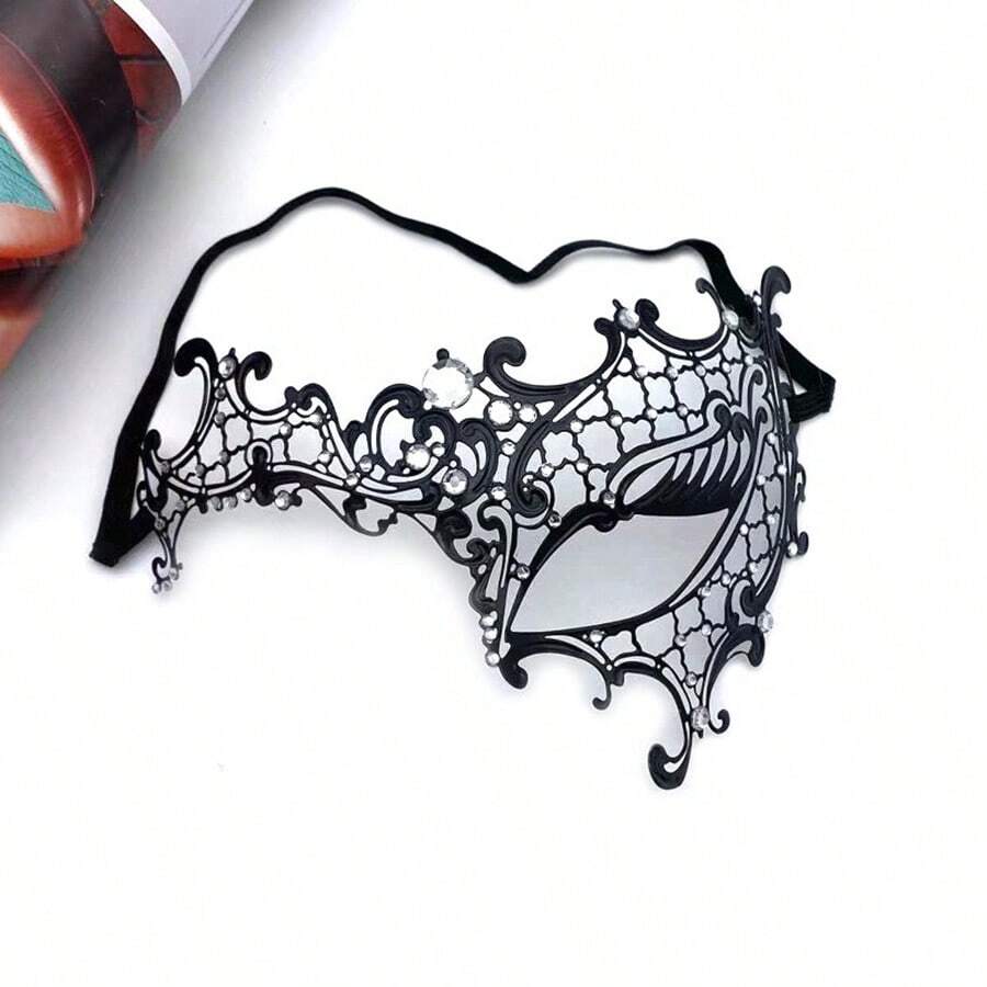 1只帶有鑲嵌鐵面具,假面舞會服裝道具,獨眼半邊面具 - 獨眼款 - 查看 1