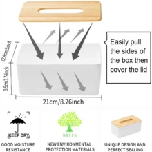 1 Pieza Caja De Pañuelos De Escritorio, Soporte De Pañuelos De Papel Creativo Y Multifuncional Para Sala De Estar, Cocina, Comedor - Blanco - Ver 5