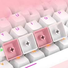 DOUYU 鬥魚dkm180機械式鍵盤熱插拔可拆式頂蓋有線遊戲鍵盤104鍵辦公遊戲白淺白粉紅色塊紅軸 - 粉色 - 查看 4